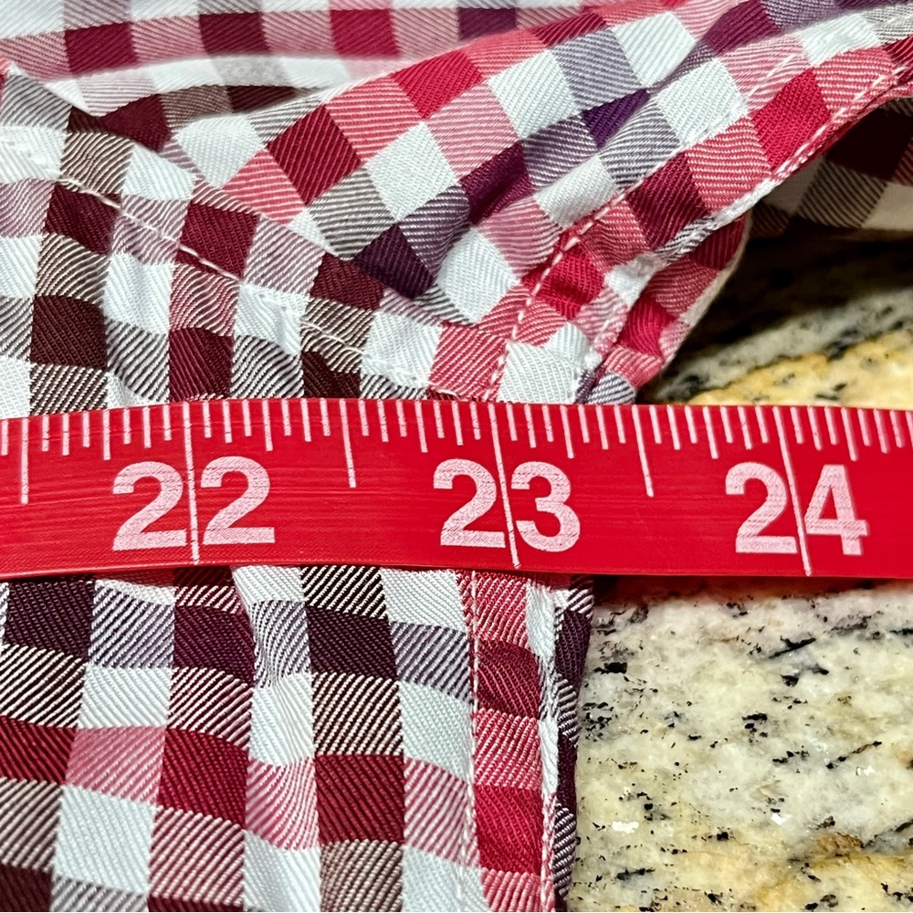 ROBERT GRAHAM Red Checked Gingham Shirt Men's Sz L Fold Back Cuffs Long Sleeve - Picture 12 of 14